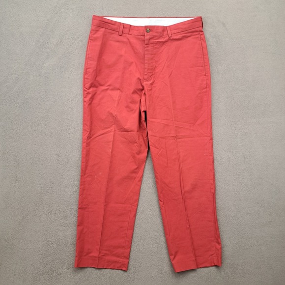 Brooks Brothers Other - Brooks Brothers 346 Mens Red Cotton Classic Fit Flat Front Chinos Pants 36x30